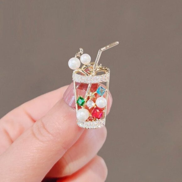 MACYS Cocktail wire and gem brooch - Picture 1 of 1